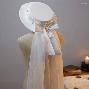 ベレー帽のトップハットフレンチパールズバチェロレットパーティーフェドーラ帽子のための花嫁のための