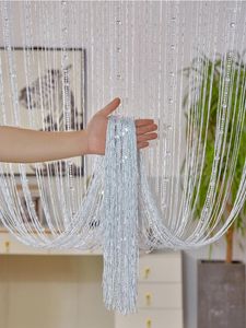 Gardinsträng 1x2 M Tassel Fringe Door för vit salong och ren bröllopsdekoration Crystal Pärlat sovrum