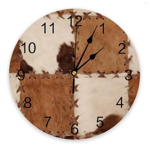 Orologi da parete Vintage Patchwork Texture Orologio Design moderno Soggiorno Decorazione Cucina Silenzioso Home Decor