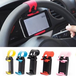 Suporte para telefone para carro montado no volante Suporte para celular inteligente Suporte para montagem em clipe para celular Acessórios para carro Interior