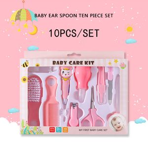 10pcs/set 신생아 아기 아이들 못 헤어 건강 관리 온도계 손질 브러시 키트 케어 유아 필수 신생아 치료 도구