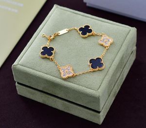 3A Chain VanCA Vintage Bracelet 5 Motifs Bracelets in Gold Round Diamonds For Women With Dust Bag Box Fendave