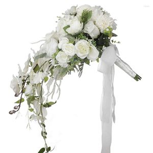 Decorative Flowers Wedding Romantic Bouquet Bride Bridal Bouquets Bridesmaid Artificial Valentines Day Confession Party A0KE