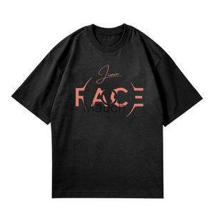 Camisetas masculinas JIMIN FACE 100 algodão redondo ne camiseta J230625