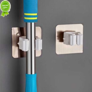 Mop Organizer Holder Multi-Purpose Hooks Bathroom Strong Hook Adhesive Wall Mounted RackBrush Broom Hanger Kitchen 1/5/10PCS