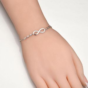 Braccialetti con ciondoli BOAKO Bracciale in cristallo Argento / Oro rosa Regolabile Infinity Love Per gioielli da donna Armbanden Voor Vrouwen Melv22