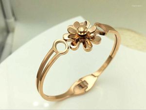 Armreif Better Edelstahl Kamelie Blume Frühling Armband Roségold Frau Dame Weihnachtsgeschenk Melv22