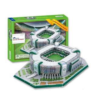 Mats Brazil Parque Antarctica Football Stadium Learning 3D Paper DIY Jigsaw Puzzle Model Educational Toy Kits Gift 230621