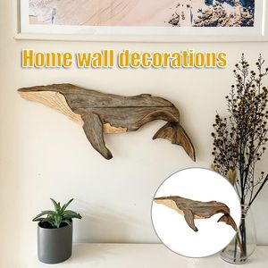 Wall Stickers Whale Room Decoration Large Geometric Whale Nautical Animal Wall Decoration Sea Fish Durable Hanging Decorations Wind Chimes 230625