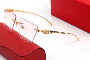 Óculos de sol 2023 Moda Clássica Olho de Gato Homens e Mulheres Azul Verde Rosa Requintado Cheetah Logo Óculos Prata Ouro Armação de Metal Design Moderno