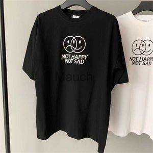 Mens camisetas VETEMENTS LOJA NÃO FELIZ NÃO TRISTE Moda Camiseta Homens 11 VETEMENTS Mulheres Vintage Camisetas VTM Oversize Tee Mens Cloing J230625