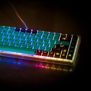 Combos Ocean jellyfish Backlit Keycaps PBT Keycap Set with RGB for Mechanical Keyboards Full 137 Key Set XDA Profile (English)US Layout