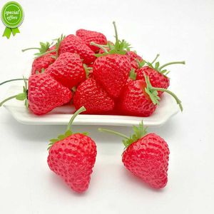 20pc/set Artificial Plastic Strawberry Fruit Simulation Strawberry Decorations For Kitchen Table Craft Photography Prop Ornament