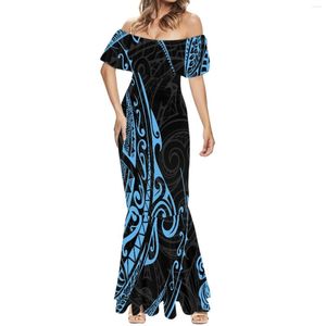 Casual Dresses Formal Occasion Party Women's Short Sleeve Fishtail Dress Hawaii Summer One-Shoulder Hawaiian Tattoos Print Beach