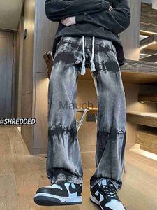 Herren-Jeans, amerikanische Hip-Hop-Plüschjeans für Männer im Herbst und Winter, gerade Röhre, lockere Hose, trendige Marke Ruffian Shuai High Street J230626