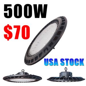 500W, 60000LM UFO LED High Bay Light 6000K IP65 Складские светодиодные фонари Коммерческое складское освещение для гаража Заводская мастерская Тренажерный зал Usalight