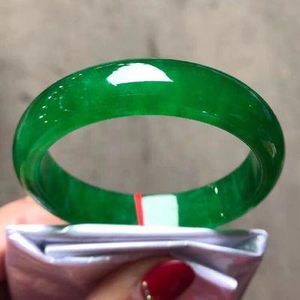 Jewelry Send Certificate Burma Jadeite Bangle Women Genuine Natural Burmese Emerald Real Jade Stone Bangles Bracelet Girlfriend Mom Gift