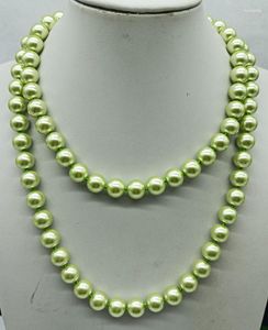 Kedjor charmiga 10 mm grön skal pärla rund pärla fina smycken halsband 36 