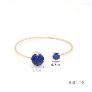 Bangle Fashion Big and Liten Double Disc Natural Prong Stone Armband Bangles For Women Jewelry Display Melv22