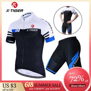 Conjuntos de roupas de ciclismo X-TIGER Conjunto de roupas de ciclismo Conjunto de ciclismo masculino Verão Esporte ao ar livre Roupas respiráveis Roupas de bicicleta MTB Terno de ciclismoHKD230625