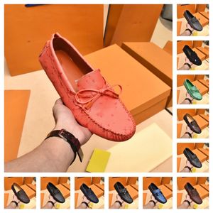 193 Model äkta läder män casual skor lyx varumärke italienska män loafers moccasins andningsbara slip på svarta körskor plus storlek 38-46