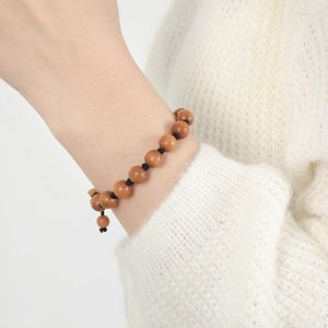 Charm Bracelets Lucky Chinese Handmade Bracelet With Peach Wood Beads And Tassel - Special Gift For Your Loved Ones