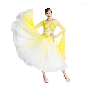 Scen Wear B-18300 China Leverantör National Ballroom Dance Competition Dress med strassvalsar till salu