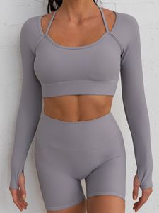 Roupas de fitness para corrida transfronteiriça para esportes europeus e americanos de cinco peças para ioga com reforço transfronteiriço Amazon Yoga Suit para mulheres