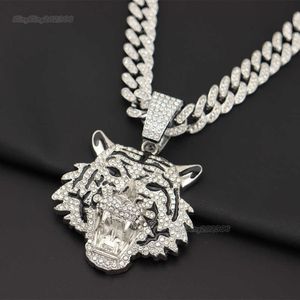 Studded Three-dimensional Large Lo Fu Tau Pendant 18K Gold Diamond Necklace For Men Hip-hop Rap Cuban Chain Accessories Druzy Jewelry Steampunk