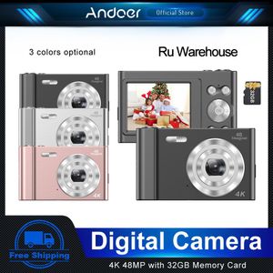 Kontakter Andoer Digital Camera 4K 48MP Video Camcorder Auto Focus 16x Zoom Antishake Face Detect Smile Capture Buildin Flash Battery