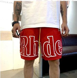 RHUDE Shorts Designer Herren Basketball Kurze Hosen 2023 Sommer Strand Palm Brief Mesh Street Fashion Jogginghose