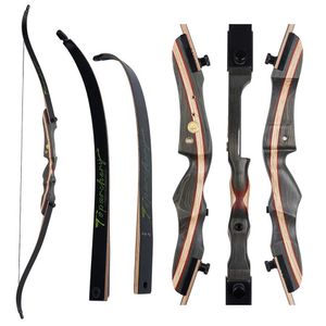 Bow Arrow 62'' Recurve Bow Takedown Hunting Bow 20-50lbs Right Handed bow Tech wood material 148cm string for Outdoor Training PracticeHKD230626