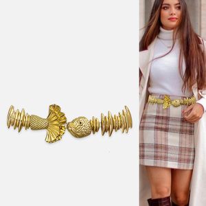 Belly Chains Belts Designer Belts For Women High Quality Luxury Elastic Gold Chain Belt Feminino Dress Fish Waistband Handwork Metal Easy Cummerbunds 230626