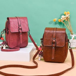 Evening Bags 2023 Net Red Fashion Mobile Phone Bag Female Elegant Retro Wild Square With Headphone Hole Large Capacity Messenger