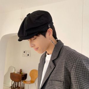 Изысканный газетчик шляпа короткие бречки козырьки Berets Flat Hat Plain Color Beret Men Acsessount