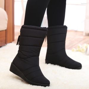 Motorcycle Armor Fashion Women Boots Tassel Winter Female Down Snow Shoes Woman Mid Calf Botas Mujer Warm Plus Size 44