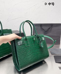 Totes Quality Alligator Tote Bags Women Organ Handbags Crossbody Shop Bags Designer Bag Purse Multi Pocket Genuine Leather Large Capacit Green Top Cowskin 3 Sizes