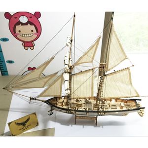 Modelo Conjunto Versão Hobby modelo de navio Kits Halcon 1840 Canhões de latão CNC Luxuosa oferta de veleiro Instrução em inglês 230625