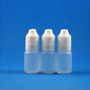 100 set / lotto 10ml Bottiglie contagocce in plastica Tamper Evident Child Double Proof Caps Punte lunghe e sottili e Vapor Cig Liquid 10 mL Iemdq