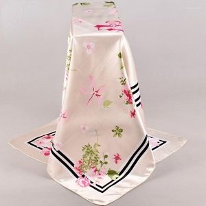 Scarves Printed Silk Scarf 90 CM Big Square Kerchief Wholesale Striped Flowers Headband