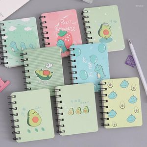 Anteckningsbok bedårande söt avokado rollover mini bärbar spole anteckningsblock dagbok bok träningskolekontor