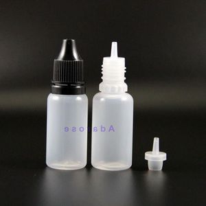 15 ML 100PCS Frascos conta-gotas de plástico de alta qualidade com tampas invioláveis Tips E juice Squeezable Match mamilo fino Imvpk