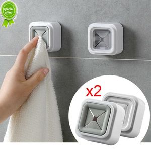 New 2pcs Towel Holder Clip Rack Sucker Wall Window Bathroom Organizer Hanger Kitchen Washing Cloth Rag Hanger Storage Hooks Tools