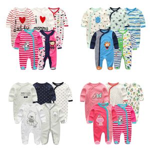 Rompers Baby Boy Clothes Multi Piece Cotton born Romper Girl Full Sleeve Jumpsuit Pajamas Cartoon 0 12M 230626
