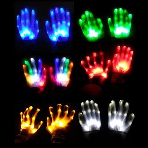 LED-Handschuhe, 1 Stück, leuchtendes Spielzeug, LED Rave, blinkender Handschuh, 7 Modi, leuchtende Fingerspitzenbeleuchtung, Paar Schwarz VD Fashion 230625