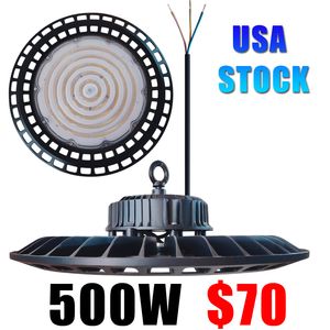 500W UFO LED High Bay Light lampada Magazzino di fabbrica Illuminazione industriale 60000 Lumen 6000-6500K IP65 Magazzino Luci a LED per garage Fabbrica Officina Palestra Crestech168