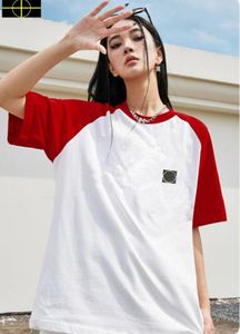 プラスメンズポロスプリングストーンと島2023夏新しいショートスリーフTシャツ女性夏ラグラントップデザインセンス男性と女性は、短袖の底部シャツを着ることができます