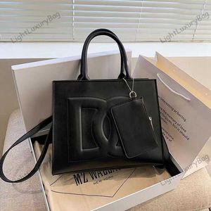 Designer preto bolsa de couro nova chegada grande capacidade sacolas luxo d compras ombro g saco moda carteira mulheres homens clássico feminino bolsa 230626