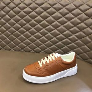 Men's New Casual Shoes Cowhide Lacing Solid Thick Sole Brown Sneakers 726544
