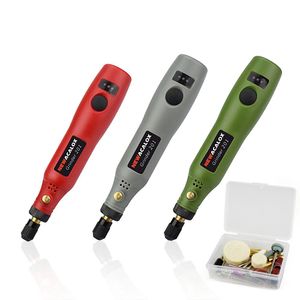 Boormachine Mini Wireless Drill Electric Carving Pen Variable Speed ​​USB Cordless Drill Rotary Tools Kit Graver Pen för slipningspolering